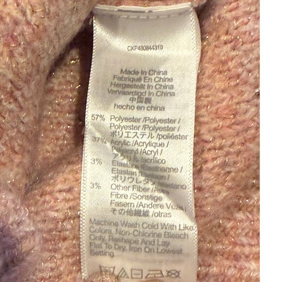 J.Crew Shimmer Lady Cardigan Sweater Crystal Buttons XS Rose Blush Metallic - Picture 10 of 16